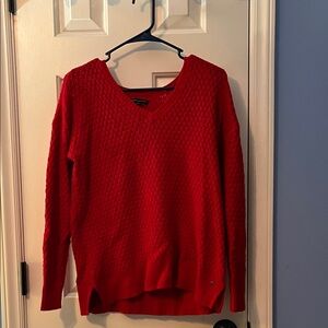 American Eagle Outfitters Red V-Neck Sweater